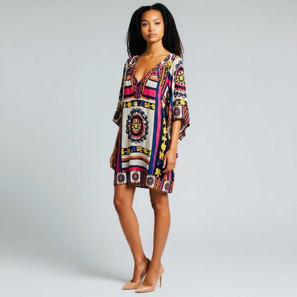 Diane Von Furstenberg Tabalah Multicolor Silk Dress size 6